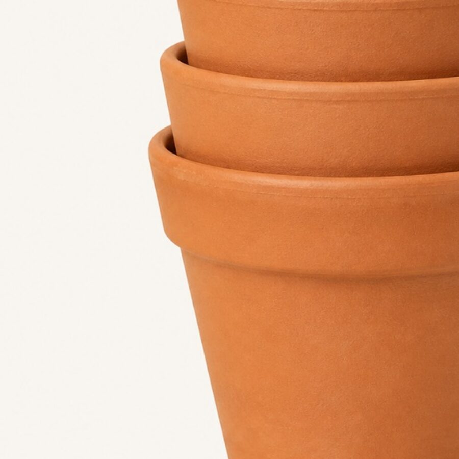 Terracotta Nesting Pots Trio - detail B