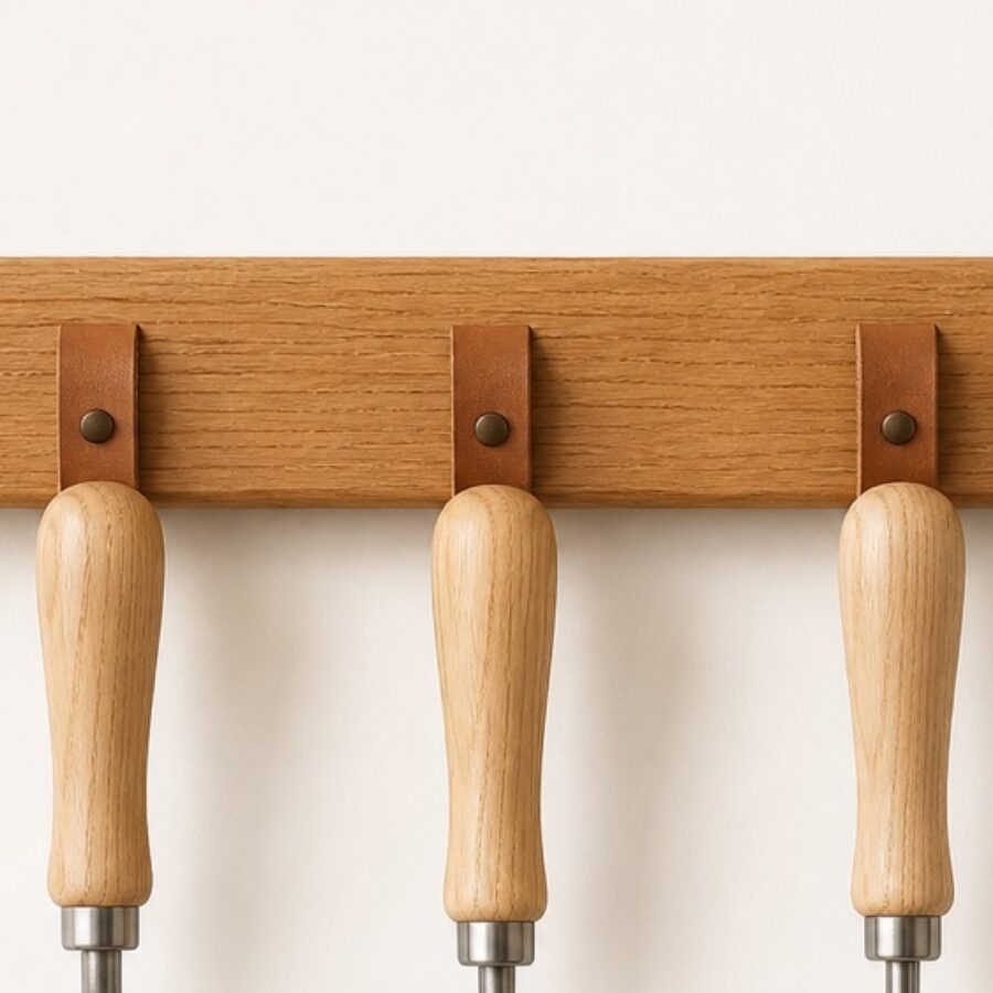 Oak Wall Tool Rack - detail A