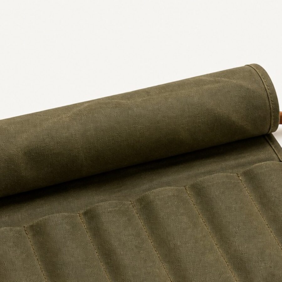 Waxed Canvas Tool Roll - detail A