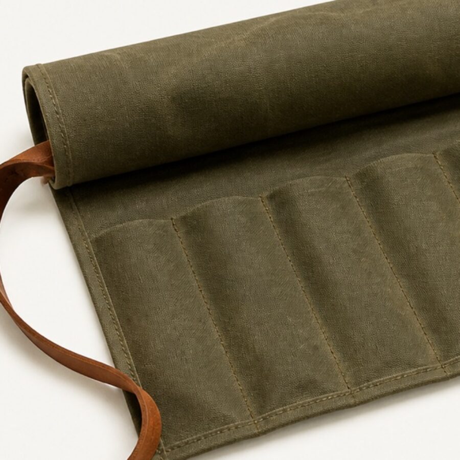 Waxed Canvas Tool Roll - detail B