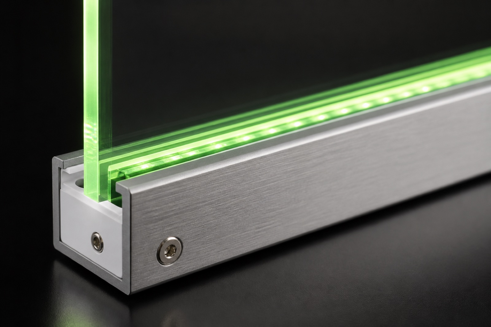 Exit sign acrylic edge and LED injection row