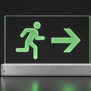 Edge-lit acrylic exit sign