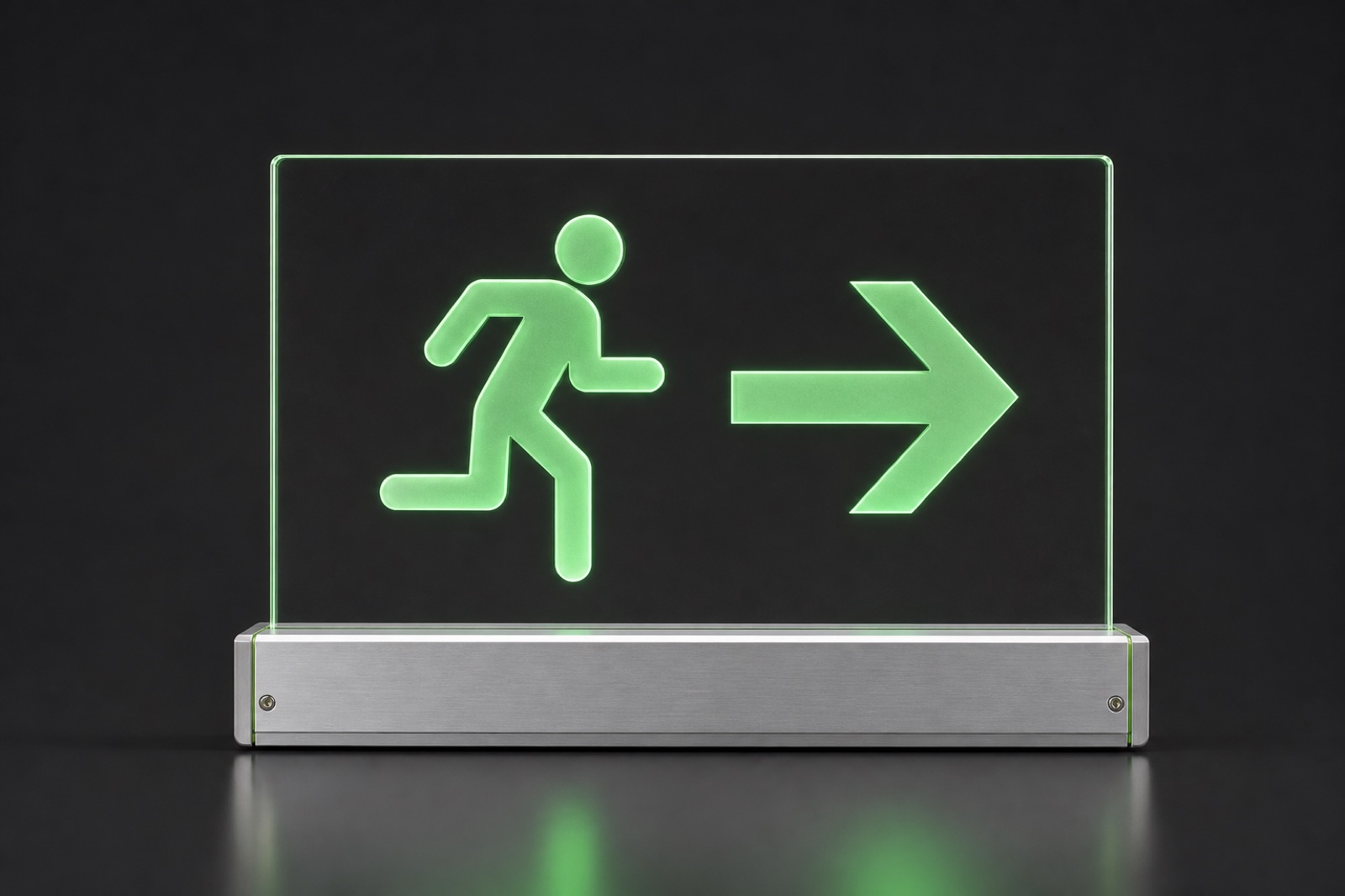 Edge-lit acrylic exit sign