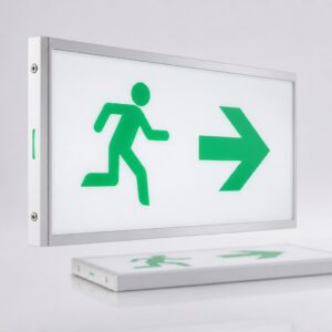 Slim wall mounted exit sign box