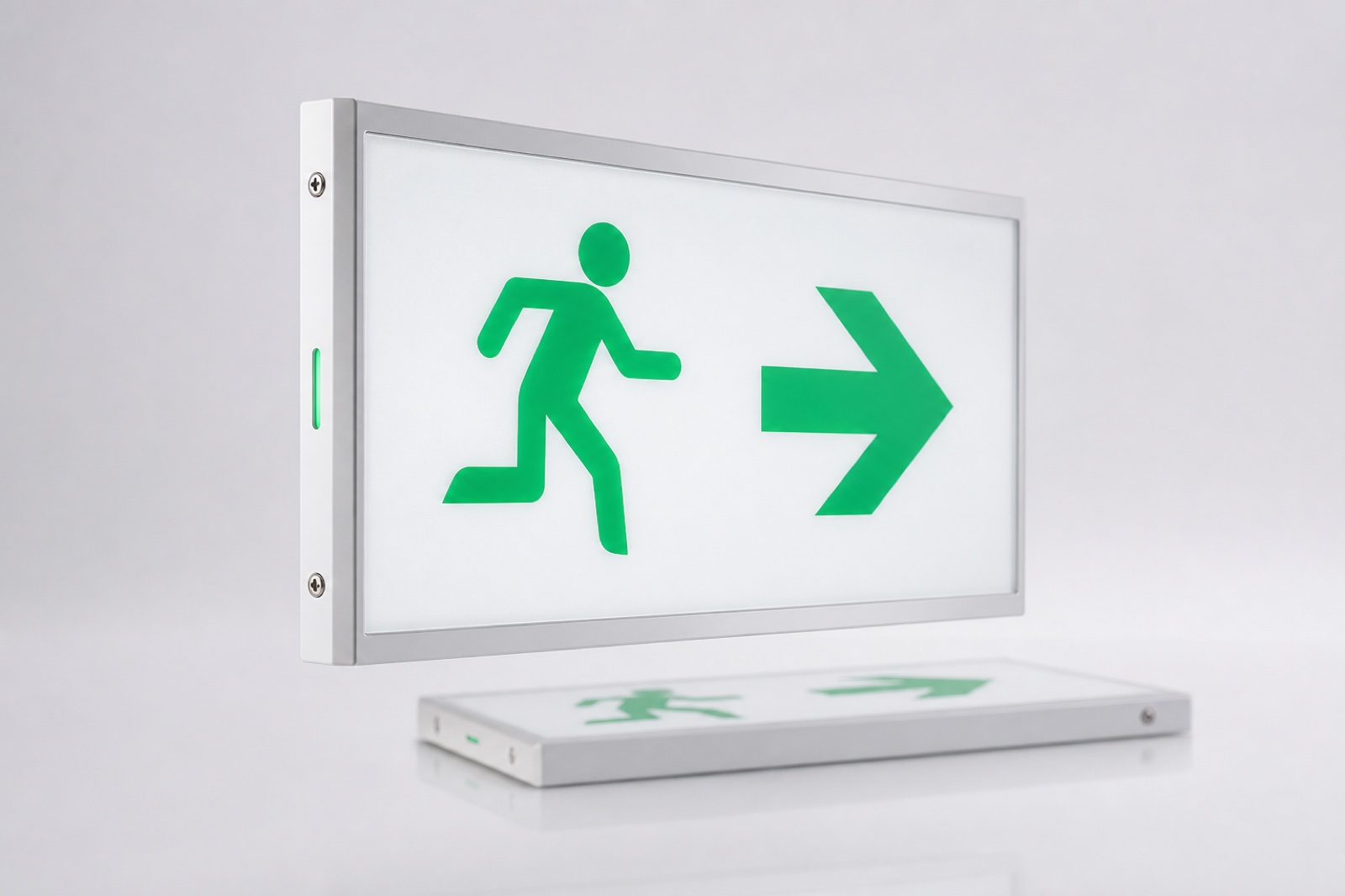 Slim wall mounted exit sign box