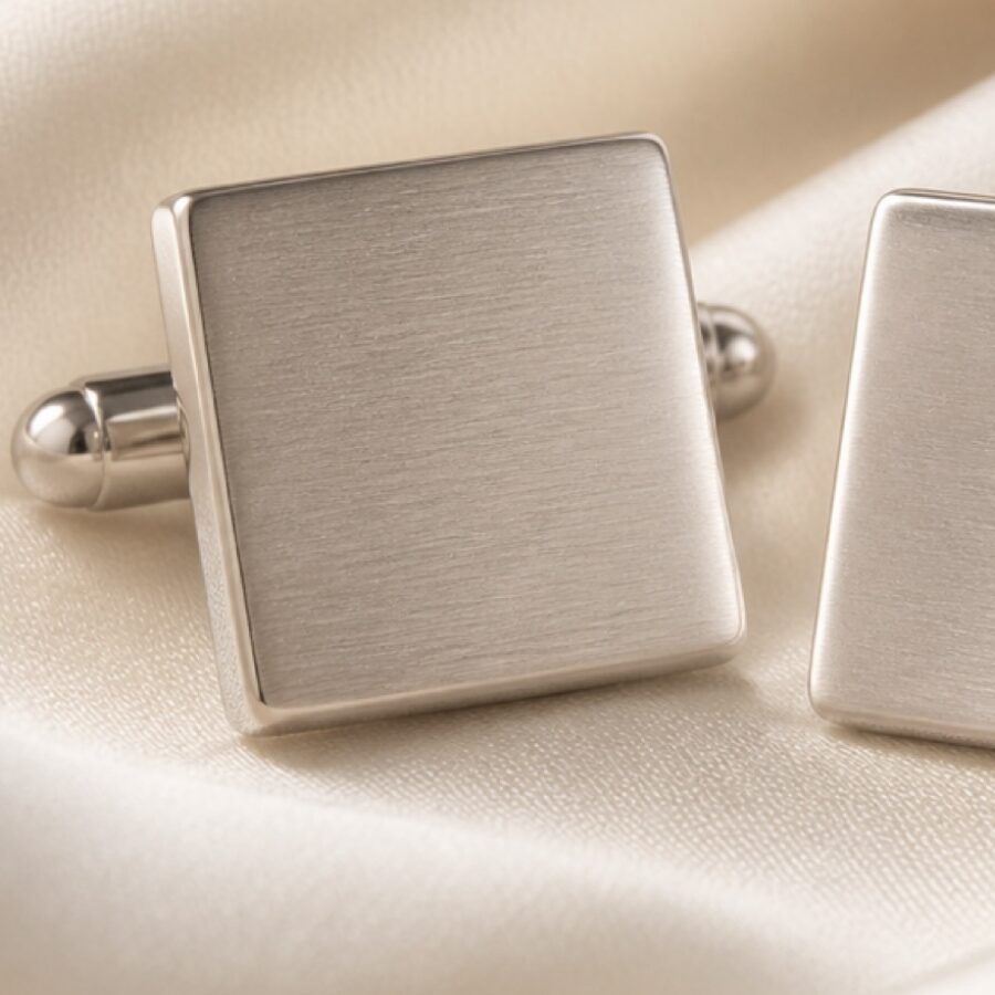 Brushed Square Cufflinks - Detail B
