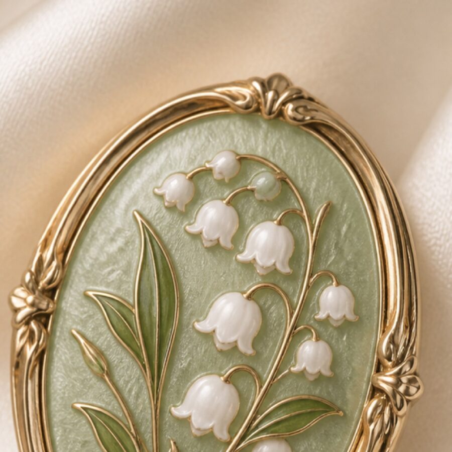 Enamel Garden Brooch - Detail A