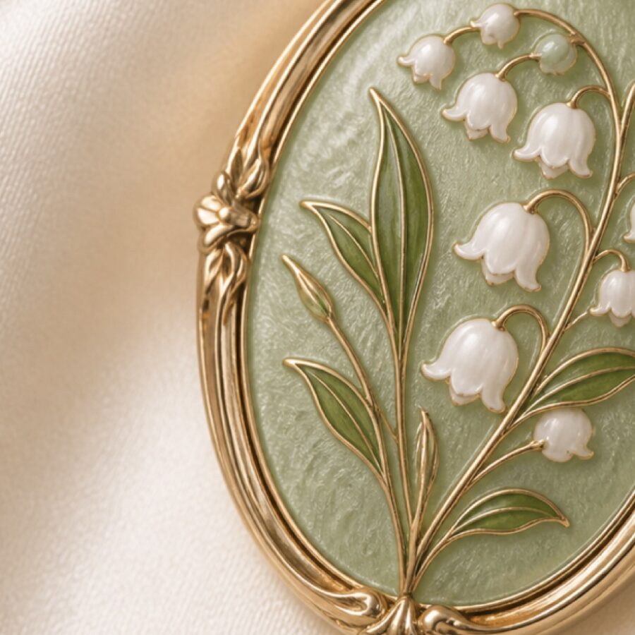 Enamel Garden Brooch - Detail B