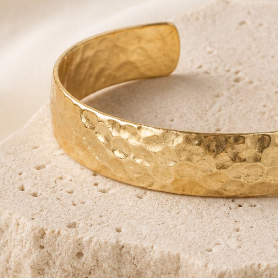 Gilded Hammered Cuff - Detail B