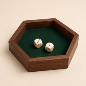 Hex Walnut Dice Tray