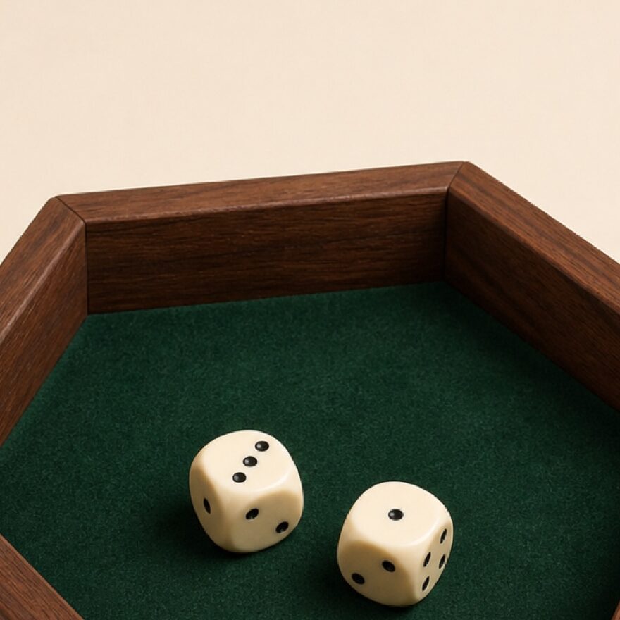 Hex Walnut Dice Tray - Image 2